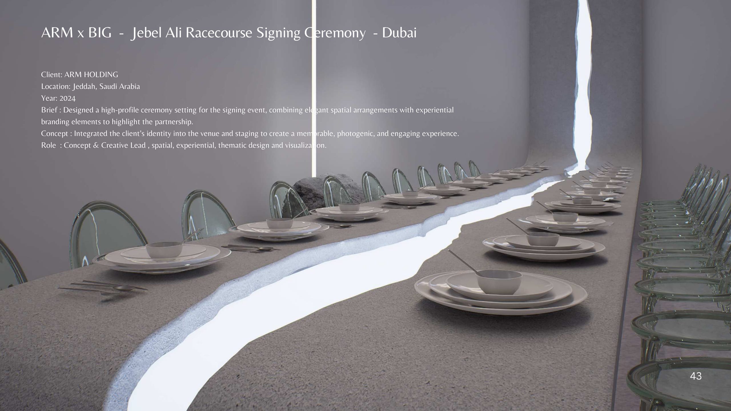 ARM × BIG — Jebel Ali Racecourse Signing — render 3